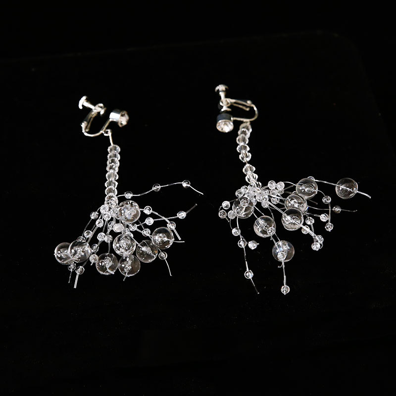 Tocado nupcial estilo coreano nuevo hecho a mano líquido flor cristal horquilla traje Super Hada vestido de novia estilo Accesorios