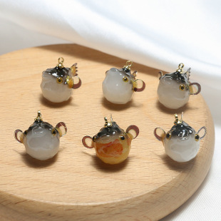 Three dimensional pendant, bag accessory handmade, material