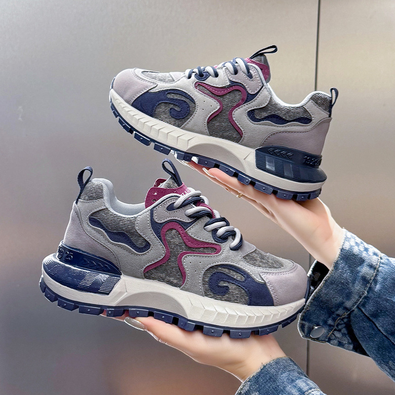 Trendy Color-Block Dad Sneakers for Women, 2026 New Fashion Niche Versatile Thick-Soled Non-Slip Height-Increasing Sports Shoes Trendy Color-Block Dad Sneakers for Women, 2026 New Fashion Niche Versatile Thick-Soled Non-Slip Height-Increasing Sports Shoes