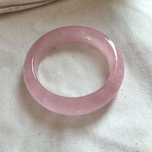 保真粉水晶手镯女老矿马粉芙蓉石镯子送女友天然首饰粉晶手镯
