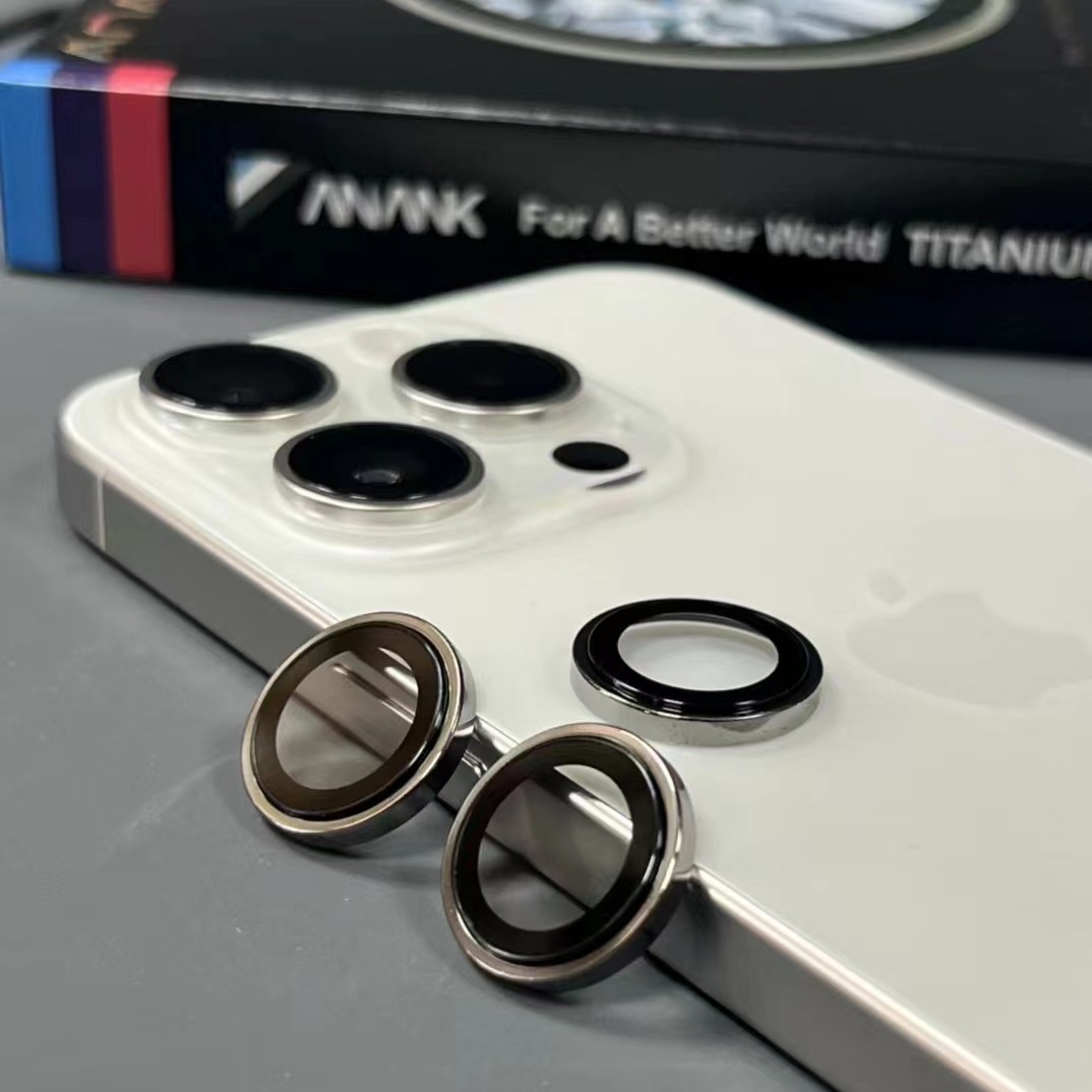 Aplicable para iPhone16pro película de lente de vidrio de zafiro ANANK galvanoplastia antipermeación película de ojo de halcón de metal anti-rascar
