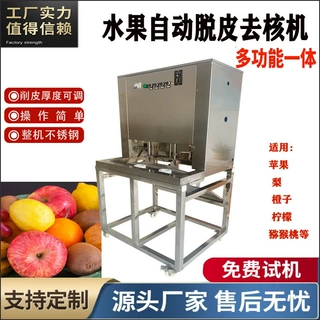 双工位 雪梨削皮捅核切瓣设备多功能苹果去核去皮切瓣机 水果削皮
