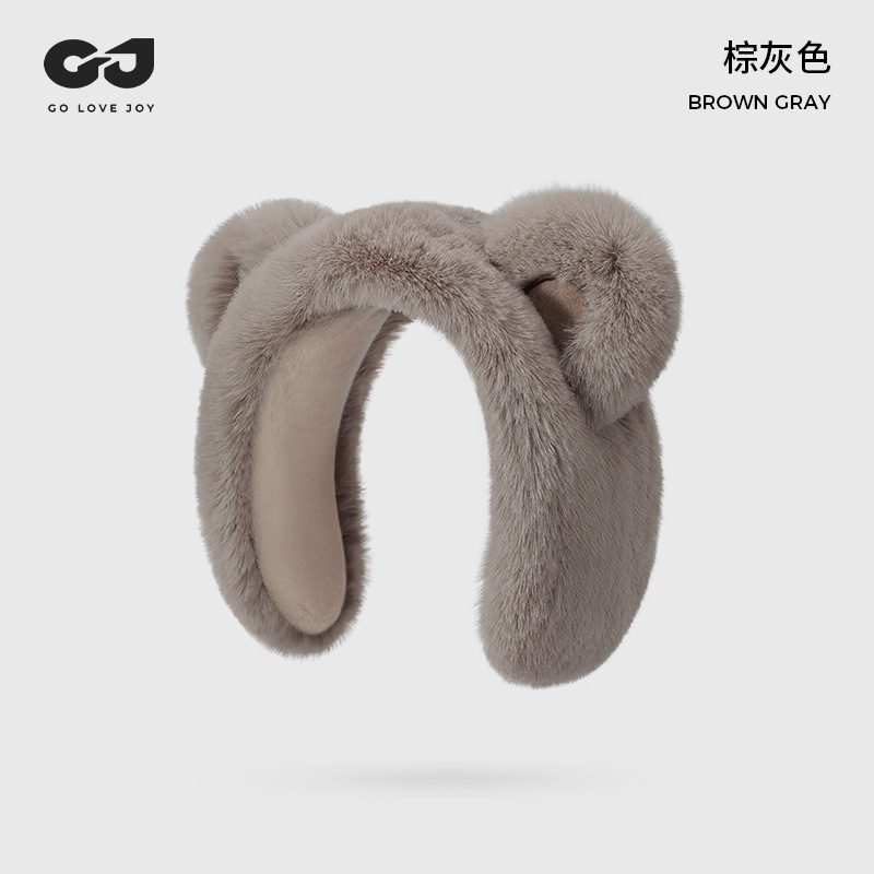 Orejeras de invierno de las mujeres forrado de lana engrosada protección auditiva felpa cálida orejeras a prueba de viento extraíble y lavable plegable esponjoso orejeras