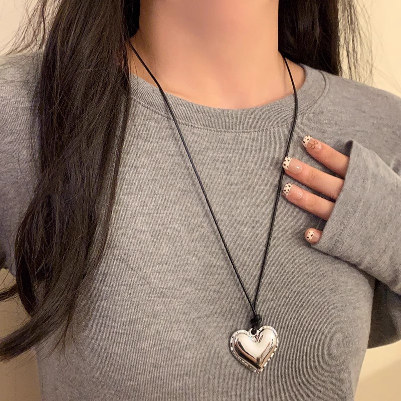 Otoño y invierno minimalistas collares colgante de goteo de Feng Shui mujeres chaqueta larga suéter cadena casual accesorios de lujo ligero