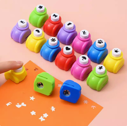 Puncher pequeño trompeta, máquina de estampado, material de bricolaje hecho a mano para niños