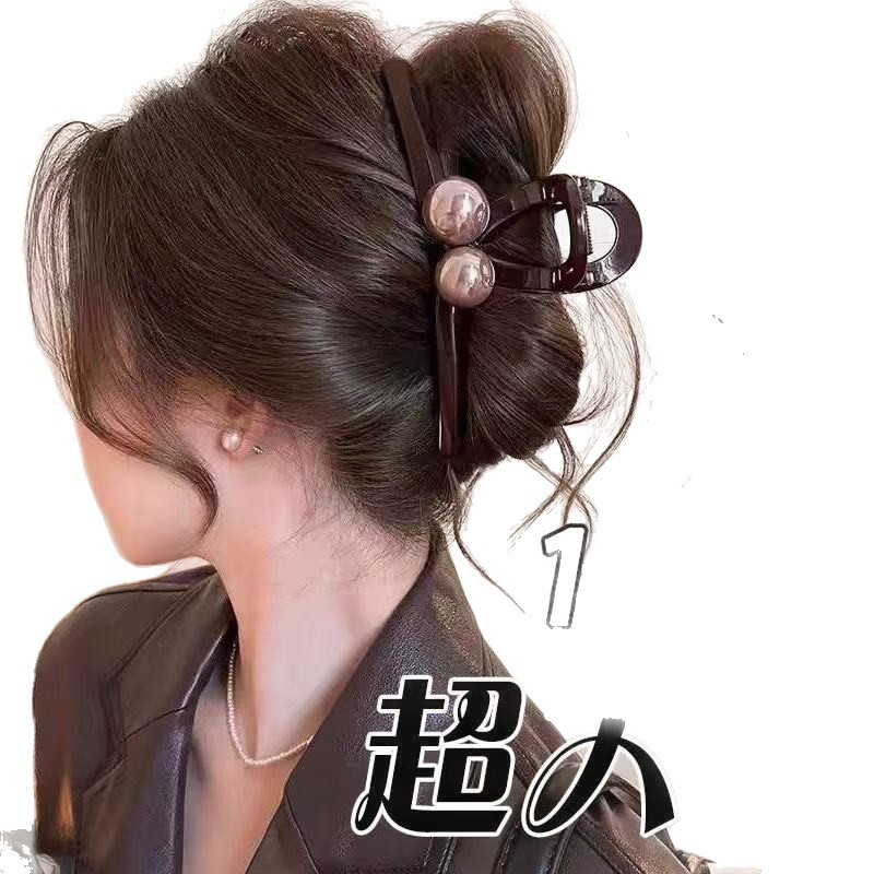 2025后脑勺发量多盘发鲨鱼夹巨大号抓夹15CM高级发饰新款头饰发夹|undefined