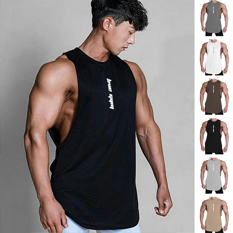Ärmelloses, übergroßes Sport-Tanktop für Herren im Sommer und Jugend, trendige Herrenmarke, große, geteilte Ärmel_voghion.com
