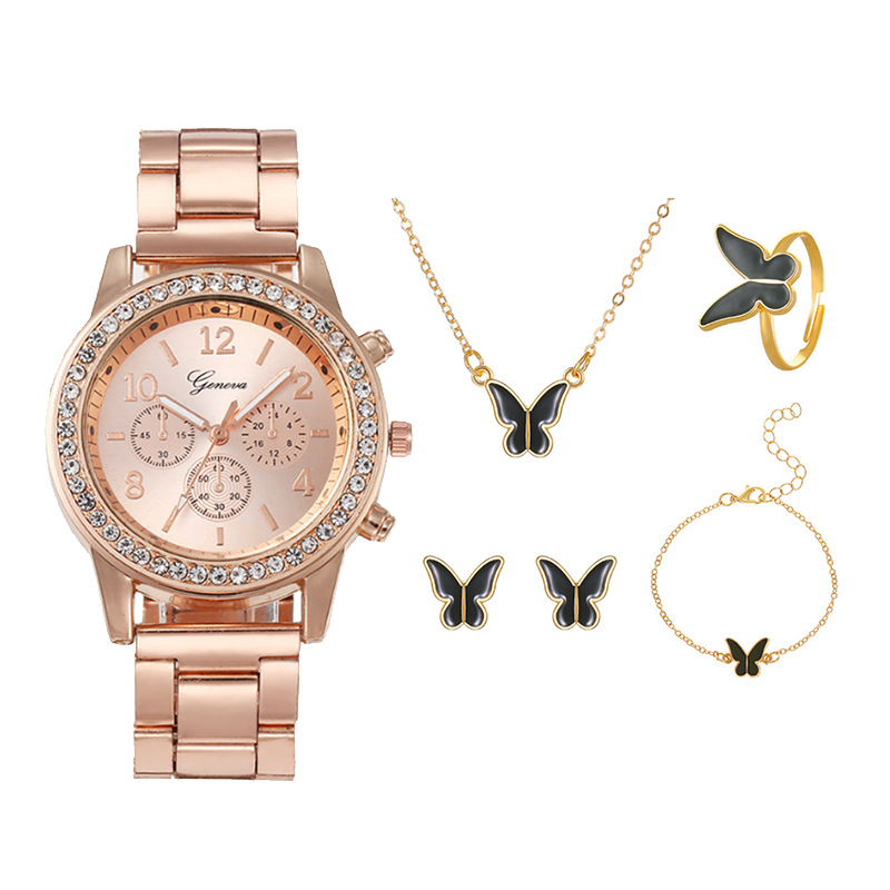 2023新款抖音爆款女士手表时尚个性简约石英腕表蝴蝶数字皮带手表