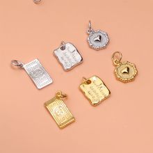S925纯银爱心几何 美元钞票一封情书英文字母挂件DIY饰品配件WF72