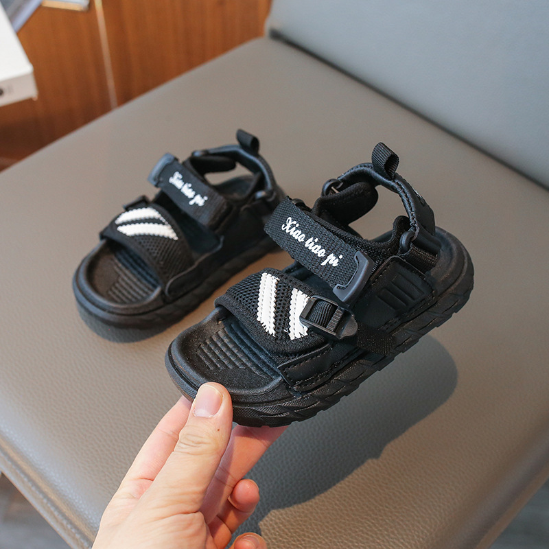 Sandalias para niños, suelas suaves, zapatos de playa con punta abierta, niños 2024, nuevos estilos de verano, sandalias deportivas para niños de mediana edad para niños