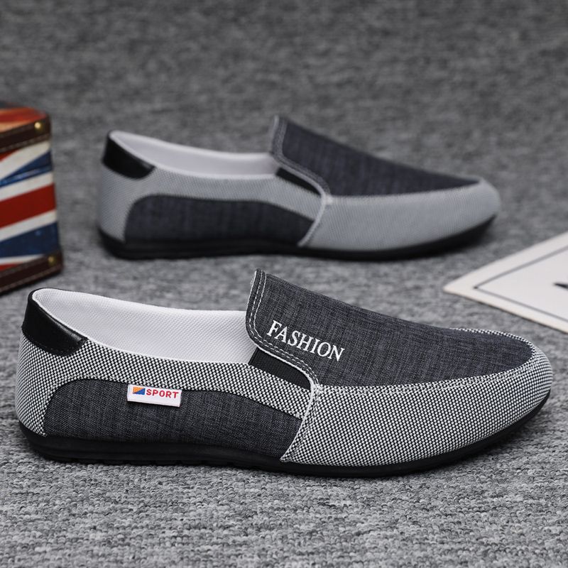 Beijianglang Summer Canvas Shoes Men's Low-Cut Korean Style Breathable Bean Shoes Versatile Casual Soft Sole Non-Slip Old Beijing Cloth