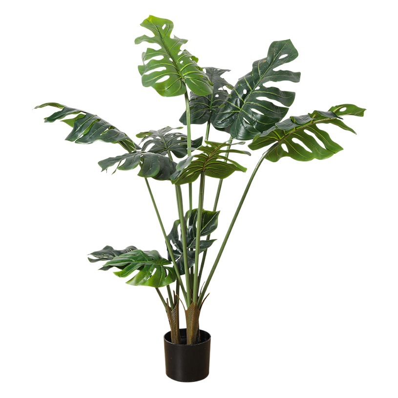 Estilo nórdico artificial Monstera planta verde decoración planta gran paisaje bonsai interior sala de estar piso decoración del hogar