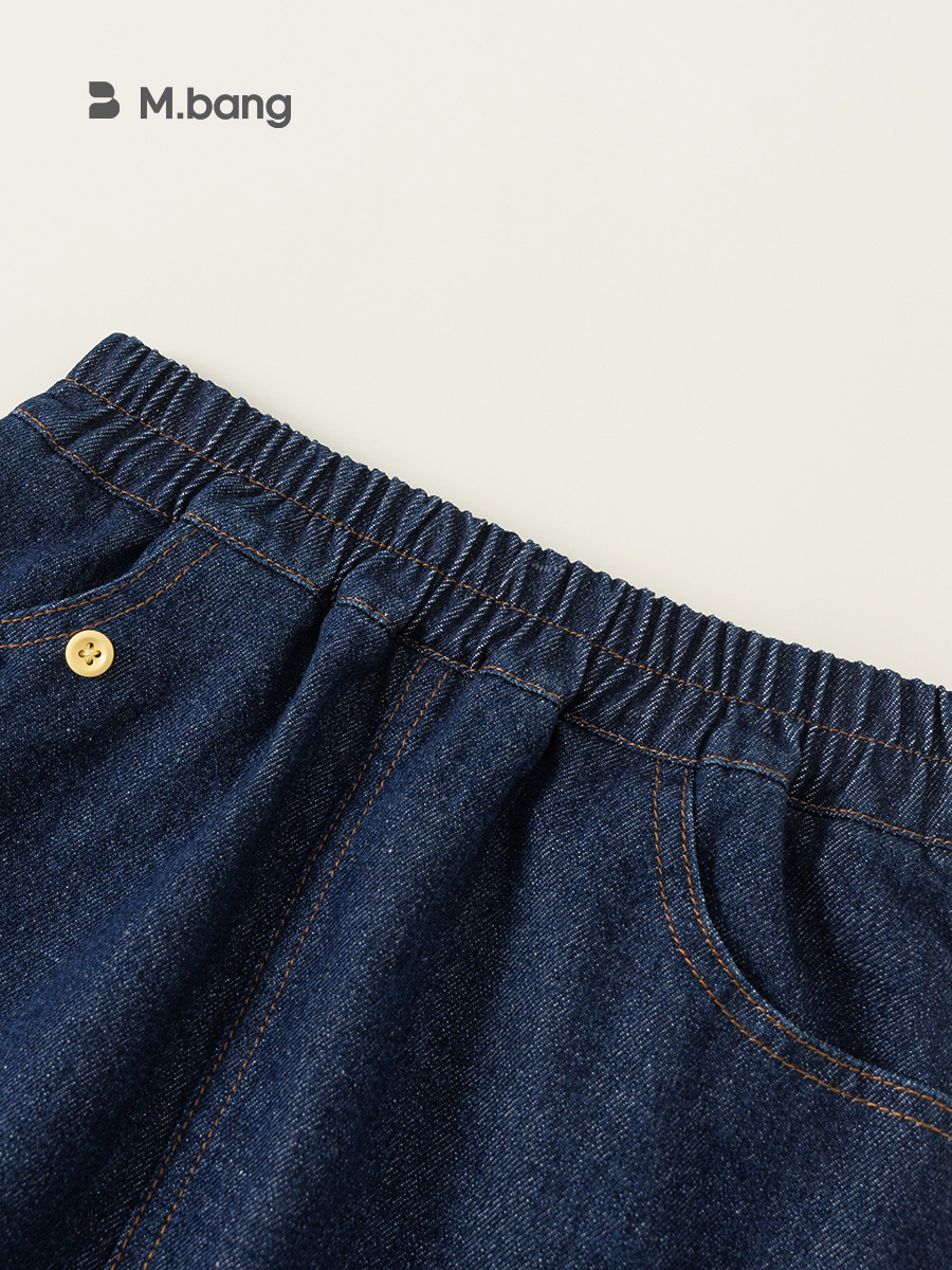 Ropa para niños Youbao Falda de otoño para niños Falda de moda Falda de media longitud para niñas Falda de mezclilla bordada linda para niñas