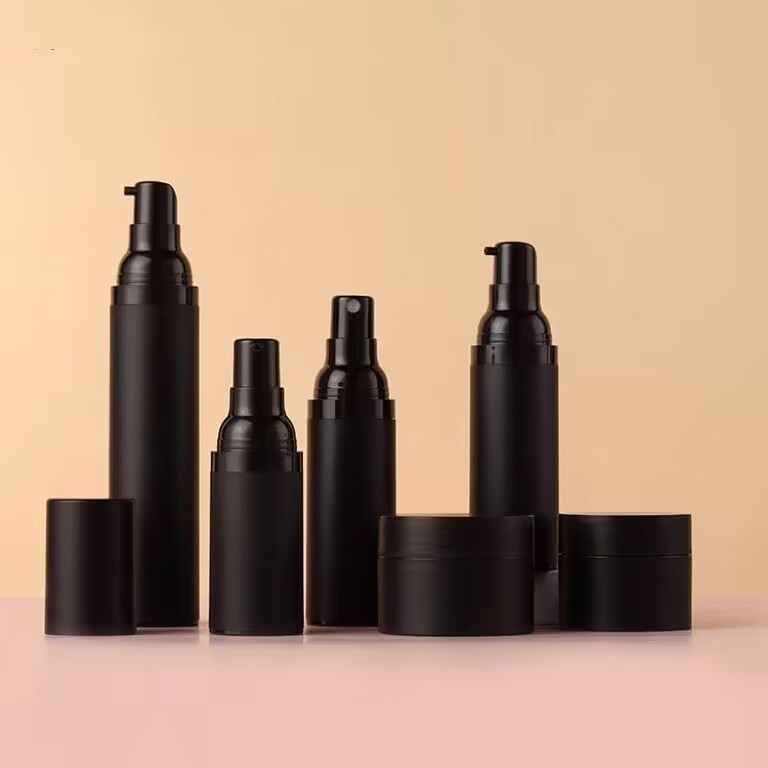 新款瓶 20m-50ml 塑料真空瓶黑色按压式分装瓶防晒乳液瓶旅行便捷