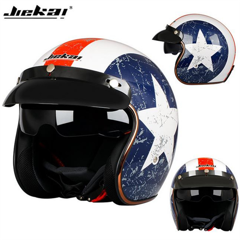 Motorcycle helmet Vintage motorcycle helmet with built-in lens_voghion.com