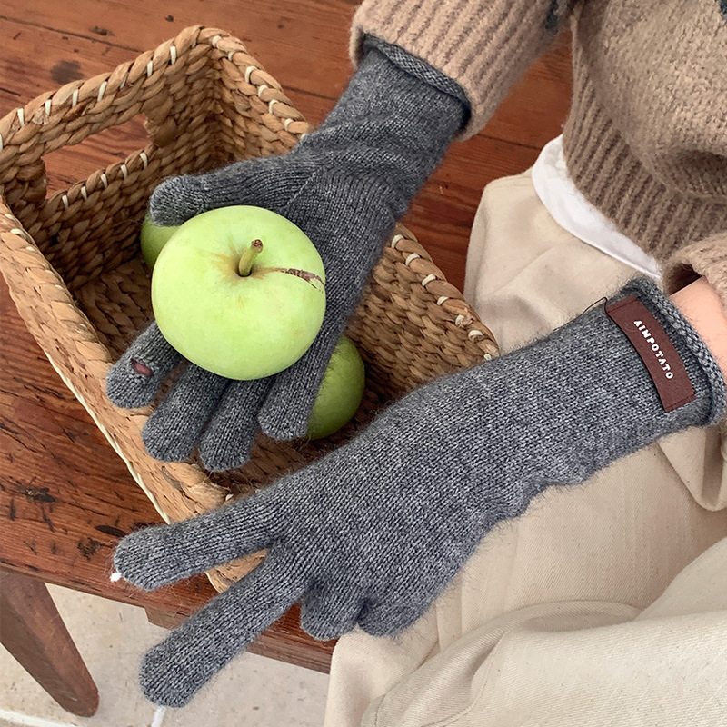 Damen Strickhandschuhe Für Den Herbst, Weiche Touchscreen Handschuhe_voghion.com