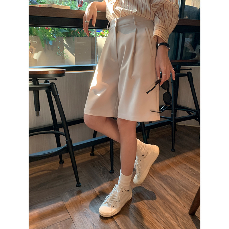 [Clearout, Non-Refundable and Non-Exchangeable] Moxi Thirteen Elements Women's Shorts Women's High Waist Five-Fifth Pants Straight-Leg Pants