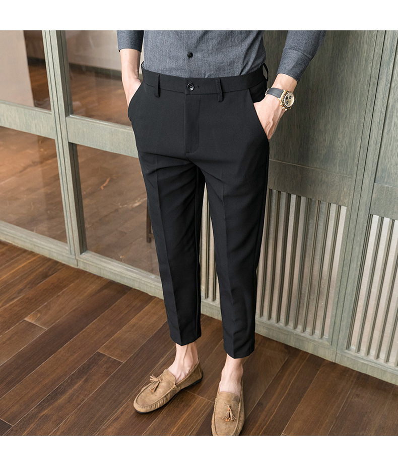 Dark gray trousers