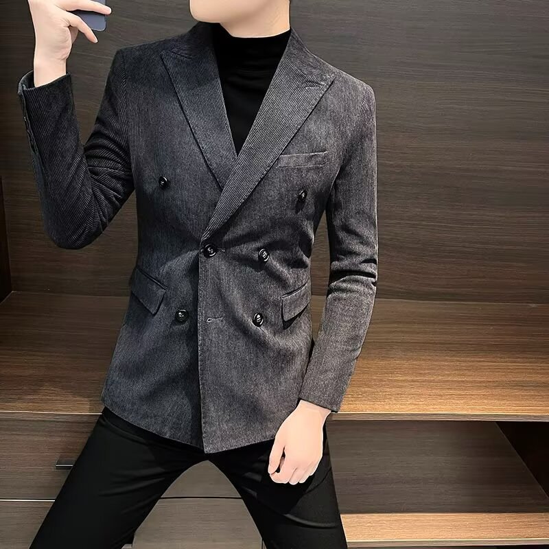 Corduroy Men's Suit Jacket Spring and Autumn 2025 New Style Men's High-End Casual Suit with a Cool and Stylish Look Corduroy Men's Suit Jacket Spring and Autumn 2025 New Style Men's High-End Casual Suit with a Cool and Stylish Look