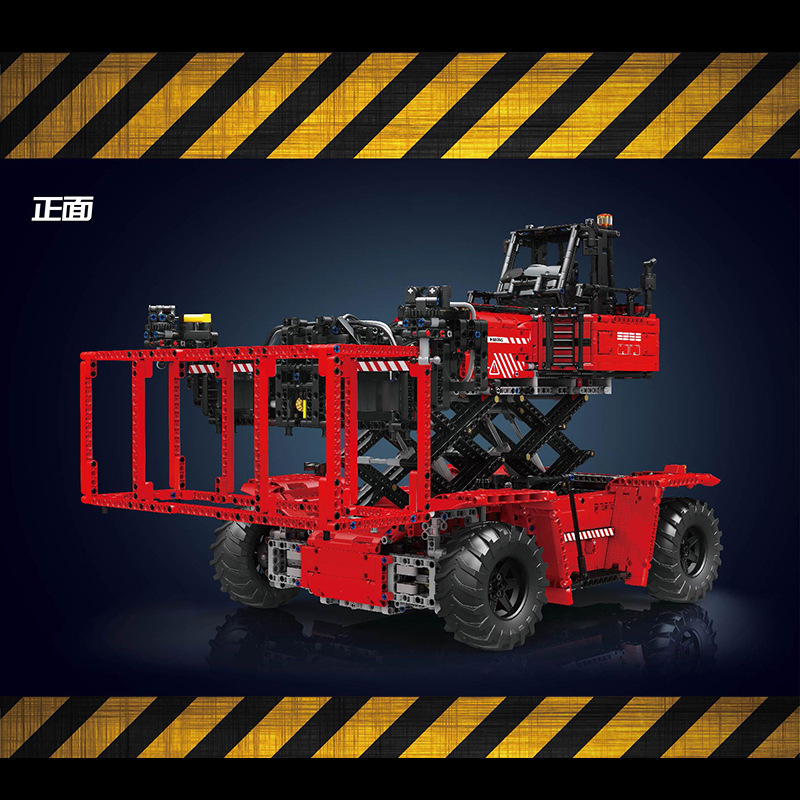 Yuxing modelo rey contenedor carretilla elevadora de control remoto maquinaria y tecnología de ingeniería coche para niños ensamblaje juguetes de bloques 17030