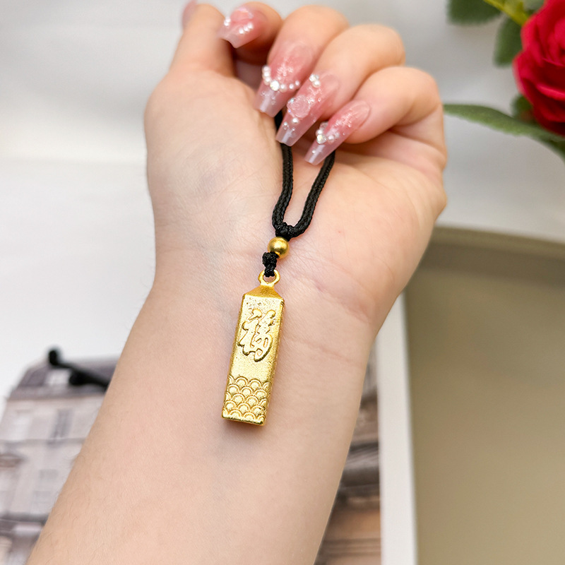 Vietnam arena oro palabra suerte oro Bar Tianci Hongfu Collar chapado en oro estilo chino tienda de oro mismo estilo imitación oro Yiwu suministro