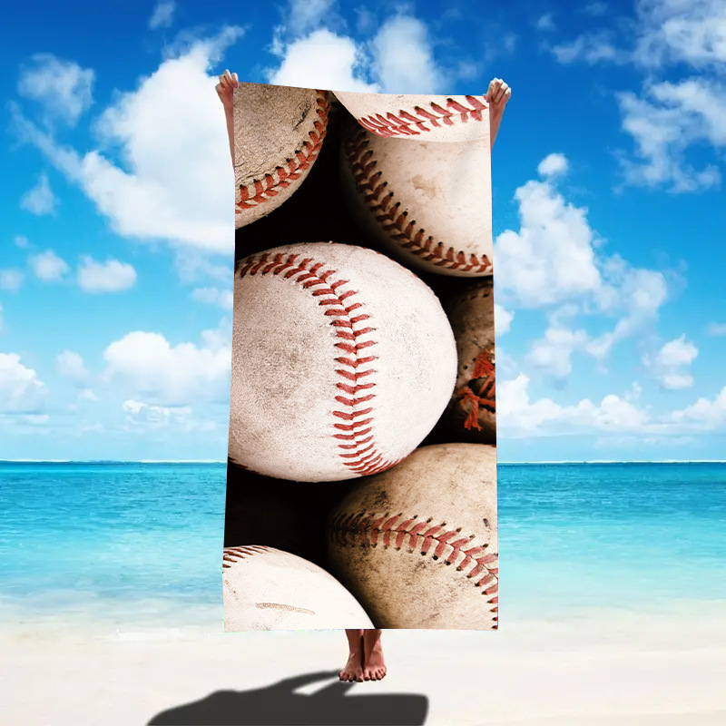 Cross-Border Popular Beach Towel for Seaside Swimming, Absorbent, Sand-Free, Breathable, Skin-Friendly, Quick-Drying, Large Size, Adult Print