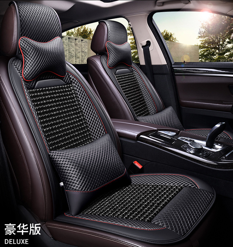 New Car Wooden Bead Cushion Summer Breathable Cooling Cushion Four-Season Universal Bead Car Cushion Half-Pack Seat Cushion Summer Seat Cover