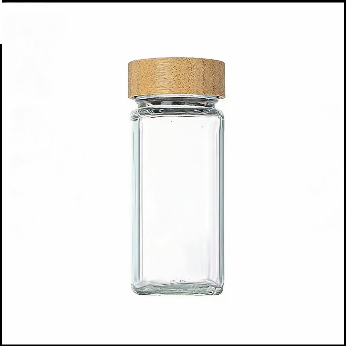 Botella de condimento de venta caliente de comercio exterior cubierta de bambú cubierta de madera de acacia cocina condimentar pimienta salpicada de vidrio condimento frasco combinación
