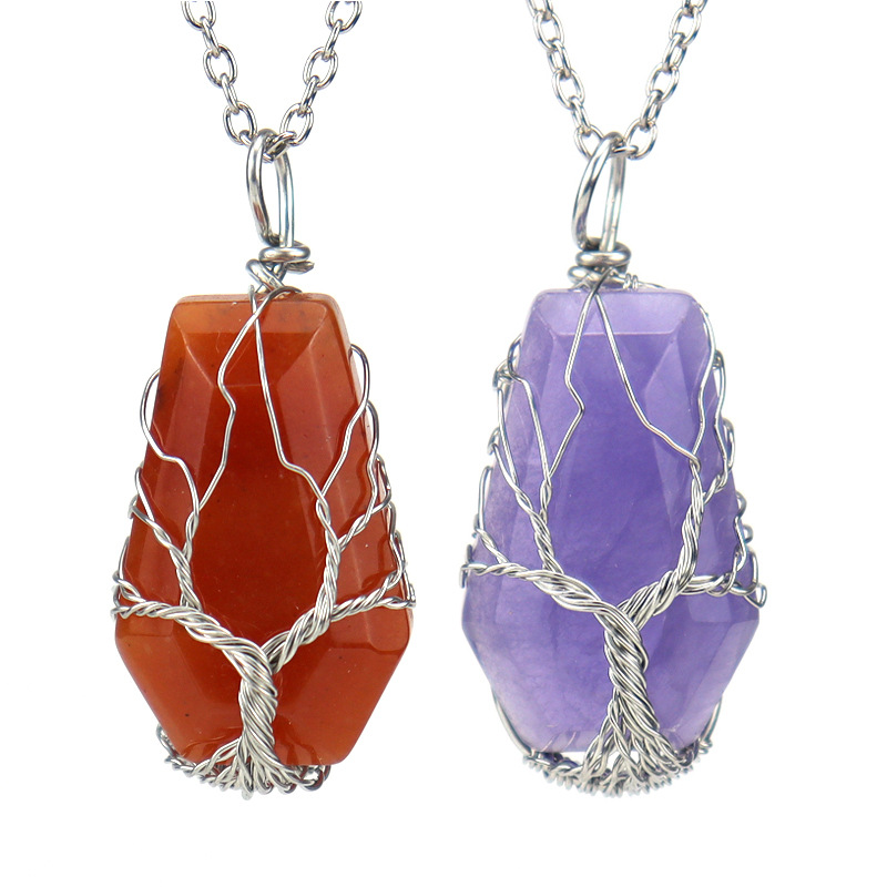 Retro Geometric Agate Handmade Pendant Necklace 1 Piece