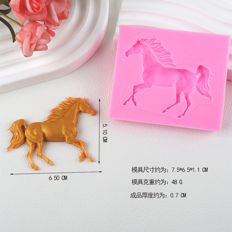 Horse de guerra molde de silicona silla de montar molde de chocolate pastel de arcilla ultra ligera para hornear