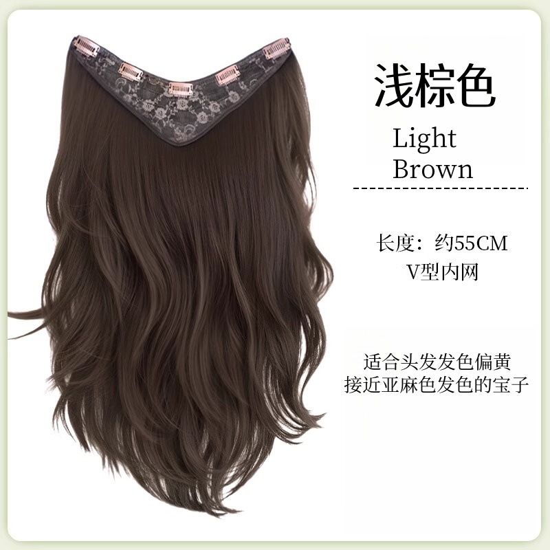 ヘアピース、ワンピース人工毛、ふわふわ、跡が残らない、ハイレベルな微カールヘアエクステンション、薄型ヘアピース|undefined