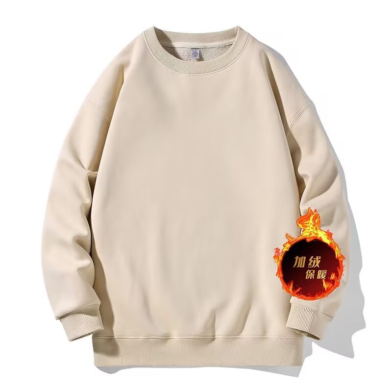 Amerikanischer Retro-Hoodie in Unifarben für Damen und Herren, Herbst und Winter, lockerer Fleece-Pullover, 380 g/m² schwere Schicht_voghion.com