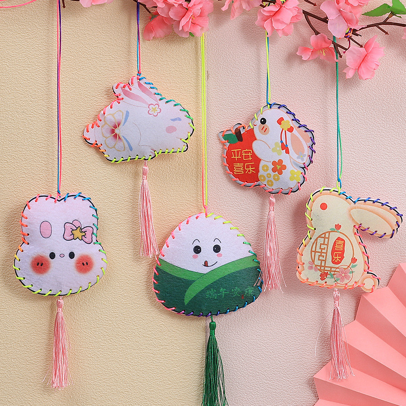 dragon boat festival gift handicraft diy material cartoon sachet perfume bag kindergarten children homemade by hand halter zongzi