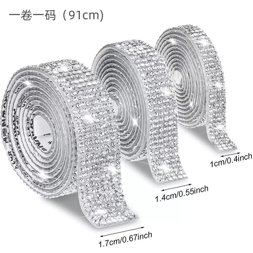 跨境专供DIY自粘水钻条装饰带服装玩具车标贴钻道具装饰钻 背胶钻