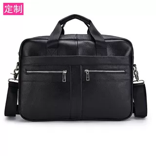 跨境男士公文包真皮男包公务包14寸电脑包男士手提单肩商务包定制