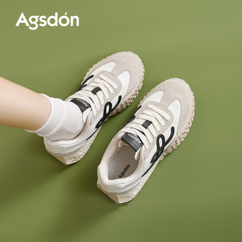 Zapatillas deportivas Augusden de suela gruesa estilo retro para mujer, novedad primavera 2026, estilo ballet, zapatillas deportivas informales tipo dad sneakers.