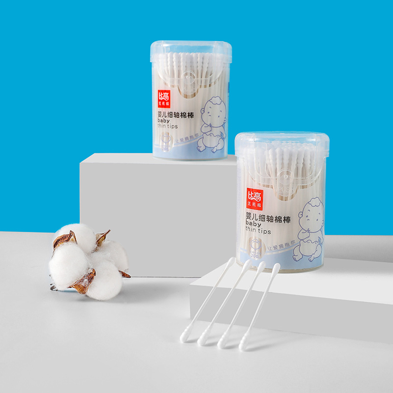 Cotton Swabs for Babies, Newborns, and Infants - Special Purpose Cotton Swabs with Small Helical Tips for Ear Cleaning, Hygiene, and Baby Use