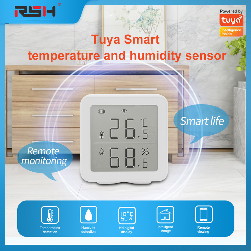 Graffiti smart wifi temperature and humidity sensor wireless detector intelligent linkage electronic temperature and humidity meter sensor Graffiti smart wifi temperature and humidity sensor wireless detector intelligent linkage electronic temperature and humidity meter sensor