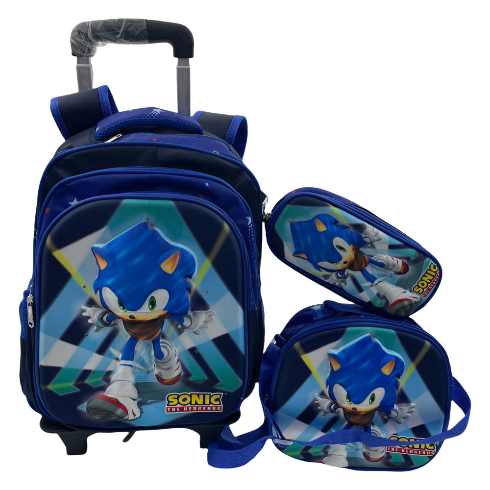 Export Trolley Mochila mochila con luz en la parte posterior para estudiantes de primaria de grado 1-6 nueva mochila de nailon de gran capacidad para subir escaleras