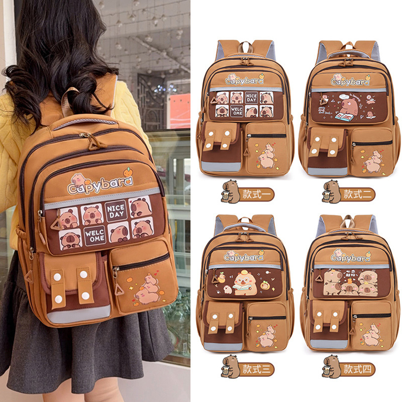 Kapibara mochila escolar para niños, nueva mochila de dibujos animados, mochila para niños y niñas.