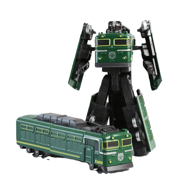 合金変形列車ロボット高速鉄道戦士エンジニアリング車両おもちゃの車グリーンキングコングボーイ変身復興号|undefined