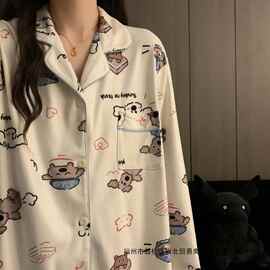 德绒睡衣微厚款睡衣女秋冬长袖两套装保暖趣味考拉家居服学生闺蜜