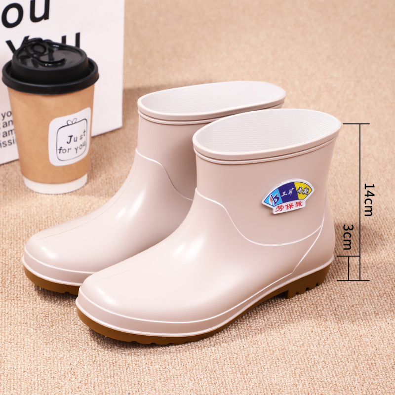 雨鞋成人牛筋底加绒雨靴时尚防水鞋女士防滑中筒胶鞋套鞋保暖雨天|undefined