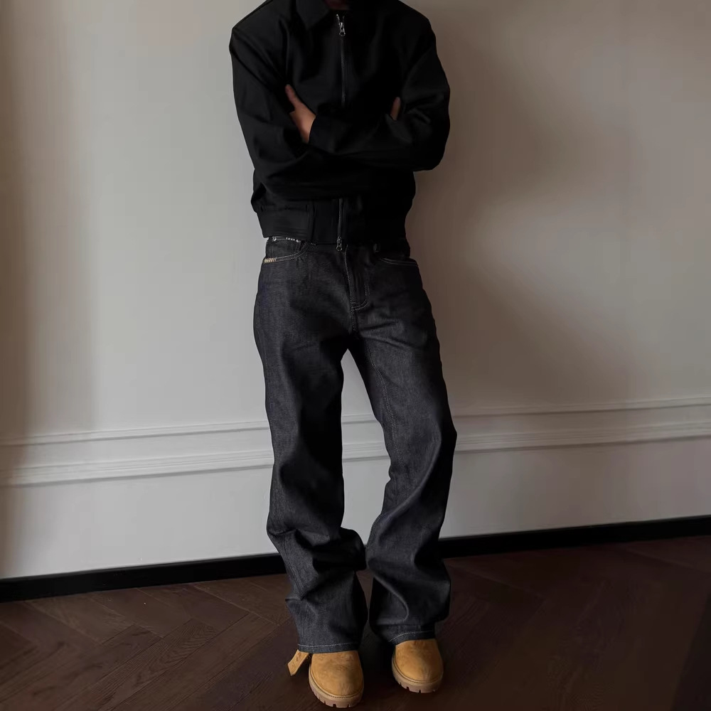 Men's Clothing Cleanfit Men's American Style Hand Sewn Jeans_mkmklike.com