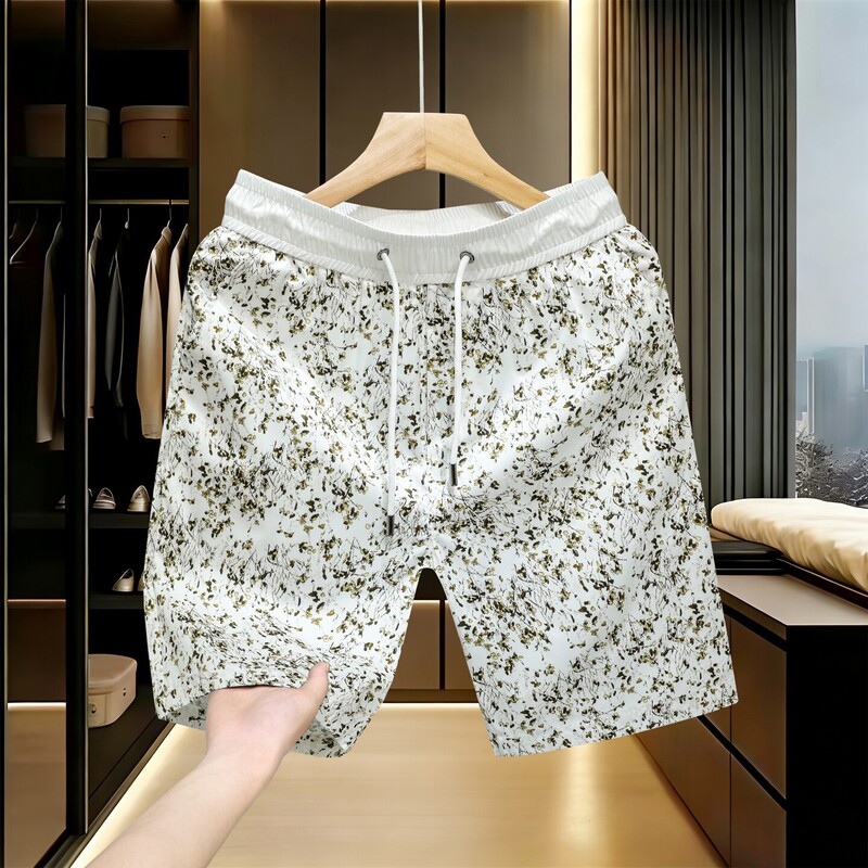 Foreign Trade Light Luxury Printed Five-Point Shorts, New Summer European Fashion Men's Shorts, Loose Casual Beach Shorts for Men Foreign Trade Light Luxury Printed Five-Point Shorts, New Summer European Fashion Men's Shorts, Loose Casual Beach Shorts for Men