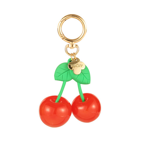 Creative resin fruit cherry key chain for women, cute, fashionable and exquisite bag key chain car pendant