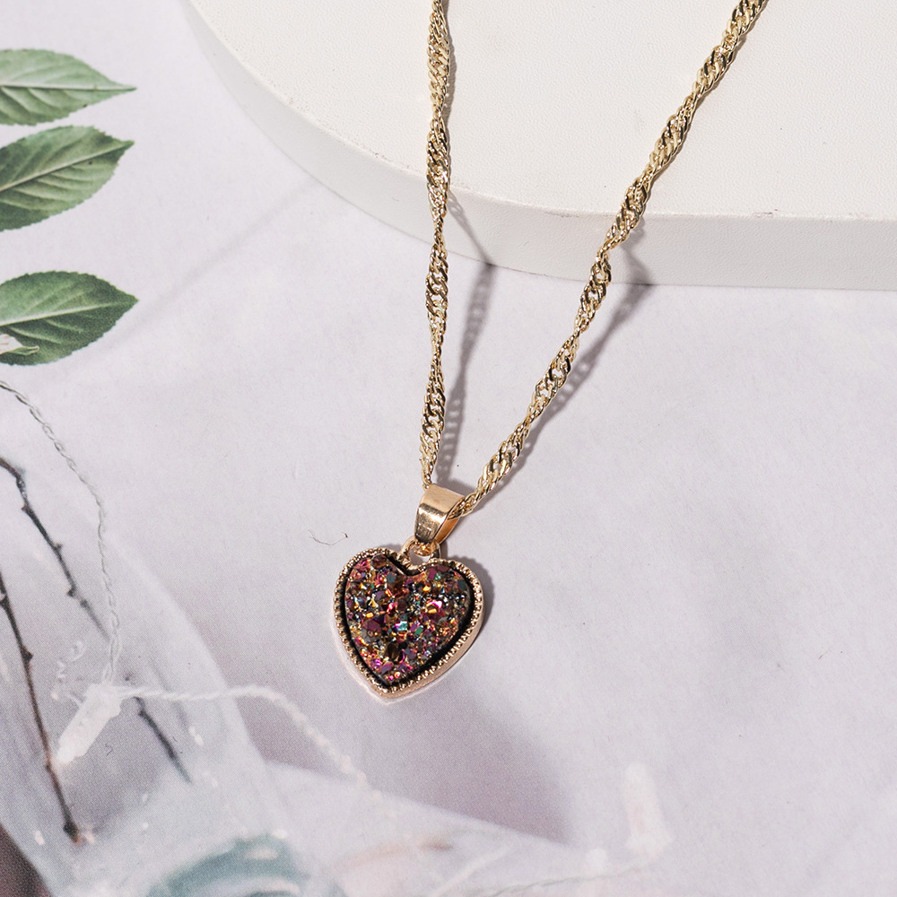 1 Piece Simple Style Heart Shape Alloy Plating Women's Pendant Necklace display picture 2