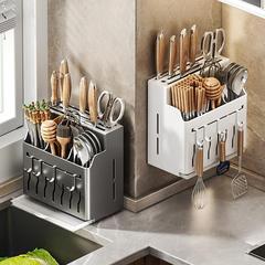 ステンレス鋼包丁ホルダー収納ラック箸かご箸バレル壁掛け箸かご包丁収納オールインワン家庭用