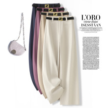 云朵西装裤女夏季薄款新款高腰宽松显瘦休闲梧桐长裤子抖因同款