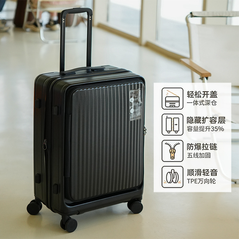 前の蓋を開けたスーツケースは20インチで、ケース側のスーツケースは24インチで、旅行箱の拡張パスワードバッグを開けます。